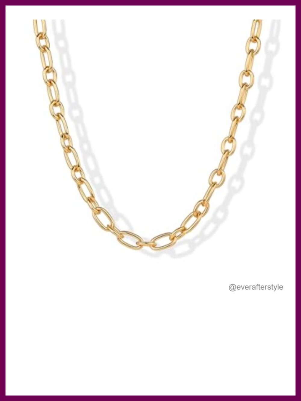 14K Gold Plated Chunky Chain Link Choker Necklace Women 16 Inch